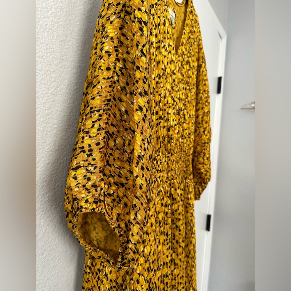 Marigold and black Anthropologie Midi Dress - Picture 5 of 5